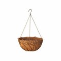Panacea Products  14 in. Round Hanging Plant Basket, Rust-Colored Steel 261757